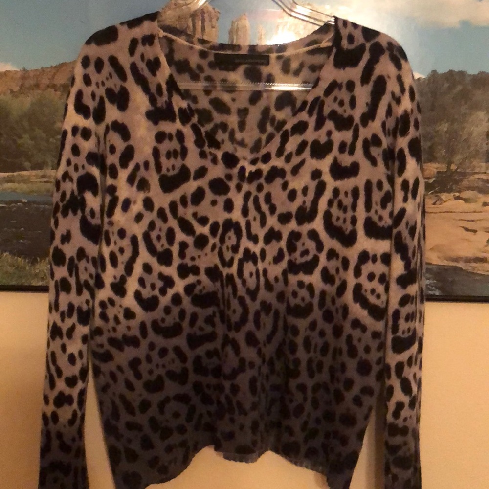 Leopard print cashmere sweater